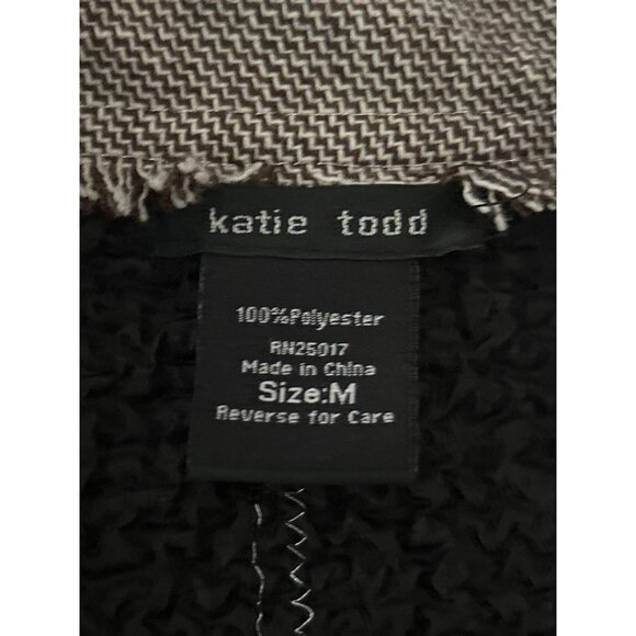 Katie Todd Womens Black Textured Button Down Long Sleeve Jacket Size M - Picture 5 of 8